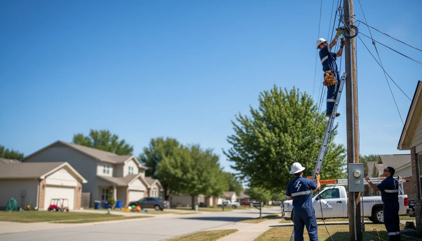 Residential electrician providing installation services in Marble City, OK